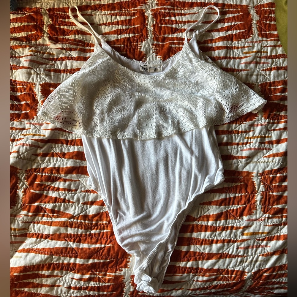 Elegant White Lace Bodysuit